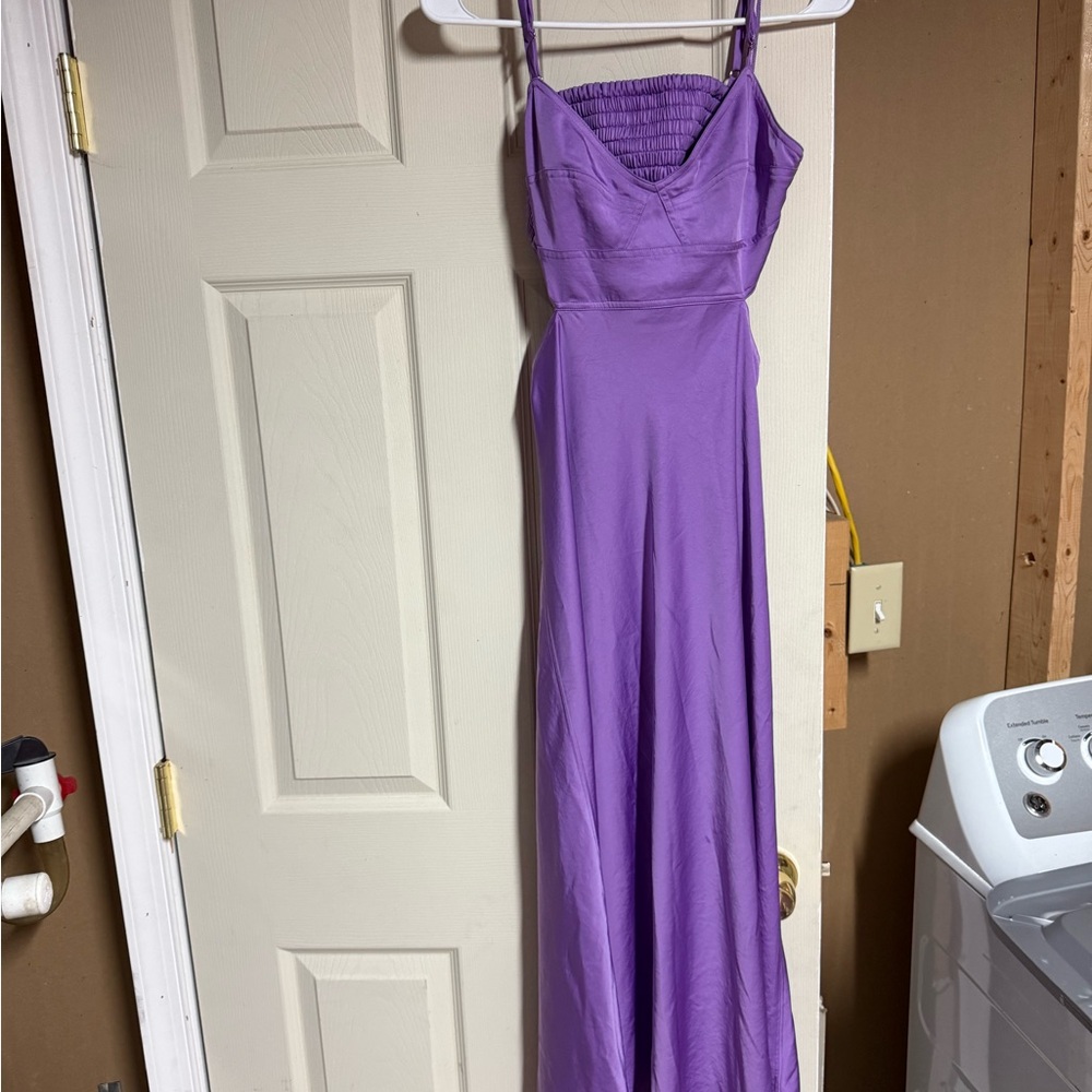 ALC Purple Ruched Maxi Dress Spaghetti Strap